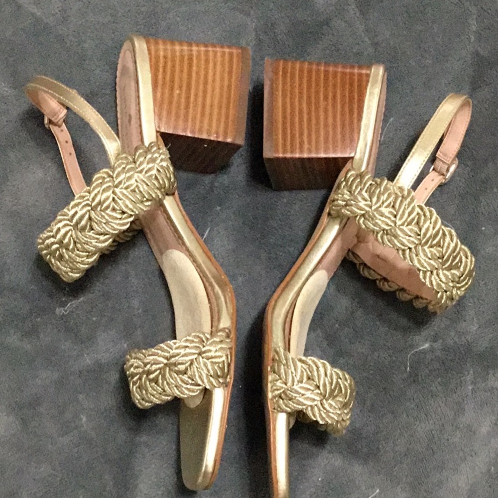 Kate Spade Gold Braided Sandals - Picture 3 of 6